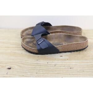 Birkenstock Sandals Womens 8 Madrid sandals Black Birko-Flor Slides Buckle Shoes